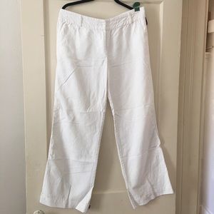 J.Crew white cotton/linen pants.